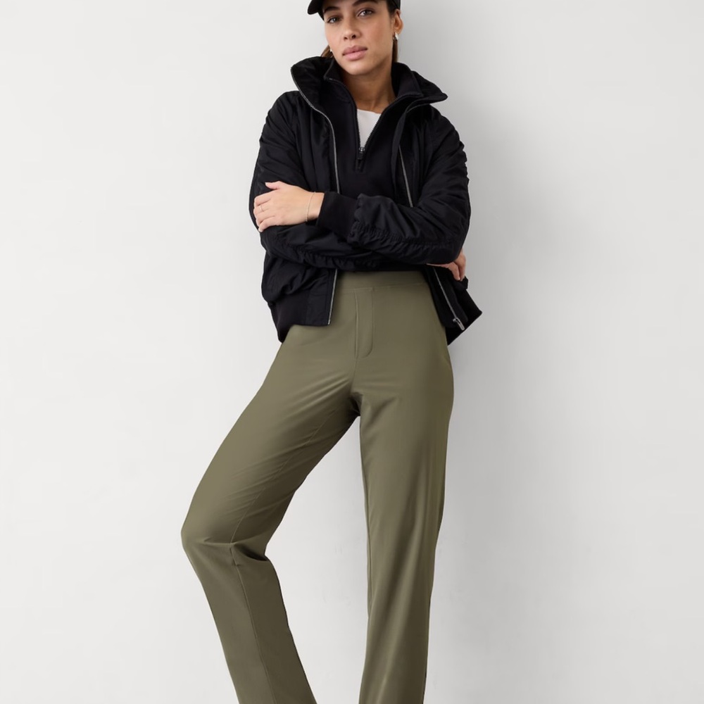 Brooklyn Mid Rise Ankle Pant, olive green